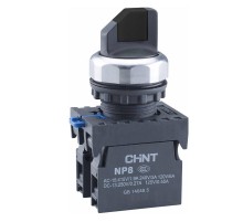 Переключатель без подсветки NP8-11X/31, 3 положения с фиксацией, чёрная 1НО+1НЗ IP65 (R)  667137  CHINT