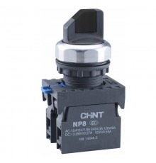 Переключатель без подсветки NP8-11X/31, 3 положения с фиксацией, чёрная 1НО+1НЗ IP65 (R)  667137  CHINT