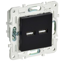 SKANDY Розетка USB A+A 3,1А SK-R15Bl черный  SK-U21-D31-K02  IEK