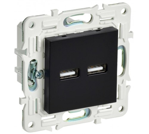 SKANDY Розетка USB A+A 3,1А SK-R15Bl черный  SK-U21-D31-K02  IEK