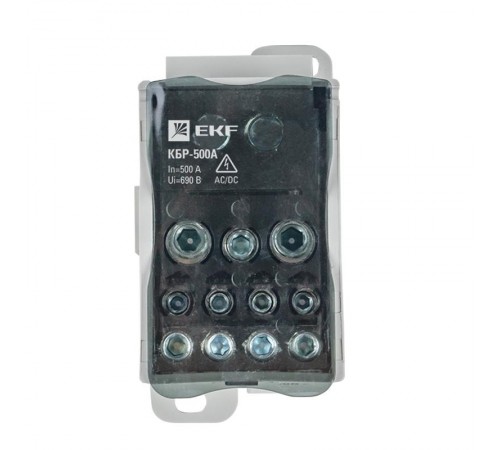 Блок распределительный (КБР) на DIN-рейку и монтажную панель 500A EKF PROxima  plc-kbr500  EKF
