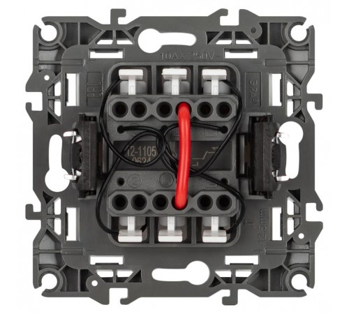 Выключатель ЭРА Серия 12 12-1105-16 двойной с подсветкой, 10АХ-250В, титан   Б0065719  ЭРА