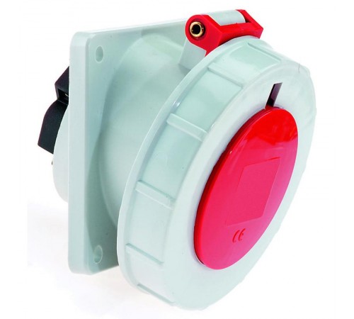 Розетка встраиваемая наклонная 32A 4р(3P+PE) 6h 400V IP67 85х85 12329 I 12329-Bals I Bals