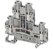 КЛЕММНИК ВИНТОВОЙ ПРОХОДНОЙ, СЕЧЕНИЕМ ПРОВОДА 4ММ2, 2ВХ/2ВЫХ СЕРЫЙ  NSYTRV44D  Schneider Electric