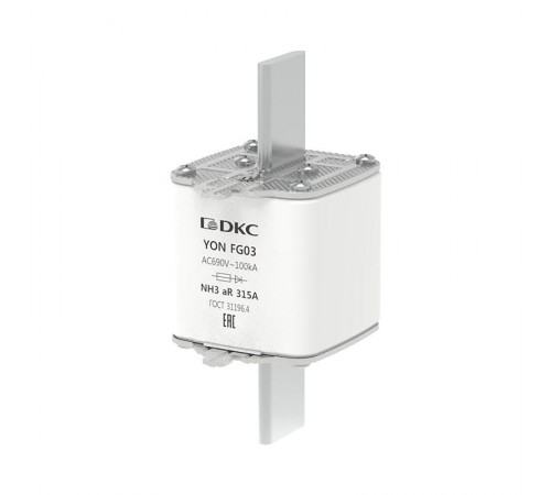 Предохранитель YON ножевого типа FG3 315А 690V характеристика aR  1FG03-0315-690V-AR  DKC