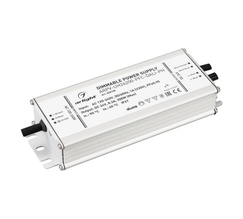 Блок питания ARPV-UH24200-PFC-DALI-PH (24V, 8.3A, 200W)  028108  Arlight