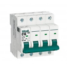 Выключатель автоматический без теплозащиты четырехполюсный ВА-103М 4P 16А характеристика C 6кА  12529DEK  Dekraft