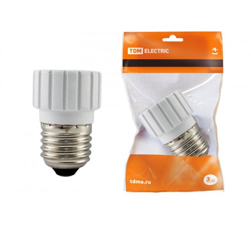 Переходник Е27-GU10 белый  SQ0335-1006  TDM