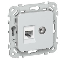 FLITE Розетка 2-ая RJ45/TV кат.5Е UTP РКТВ5е-2-0-ФлЖ жемчуг  FI-AK22-1-K36  IEK