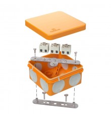 Коробка огнестойкая для о/п двухкомпонентная 60-0210-FR2.5-6 Е15-Е120 80х80х40 IP66  6p, 2.5 мм.кв. 60-0210-FR2.5-6  Промрукав