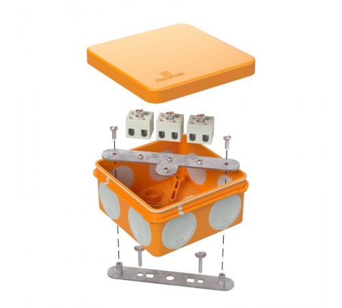 Коробка огнестойкая для о/п двухкомпонентная 60-0210-FR2.5-6 Е15-Е120 80х80х40 IP66  6p, 2.5 мм.кв. 60-0210-FR2.5-6  Промрукав