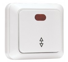 Рим Выключатель проходной 1-клавишный с индикатором 10А белый EKF  ENV10-125-10  EKF