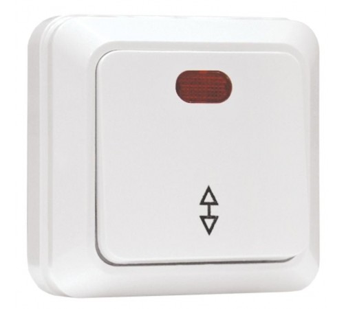 Рим Выключатель проходной 1-клавишный с индикатором 10А белый EKF  ENV10-125-10  EKF
