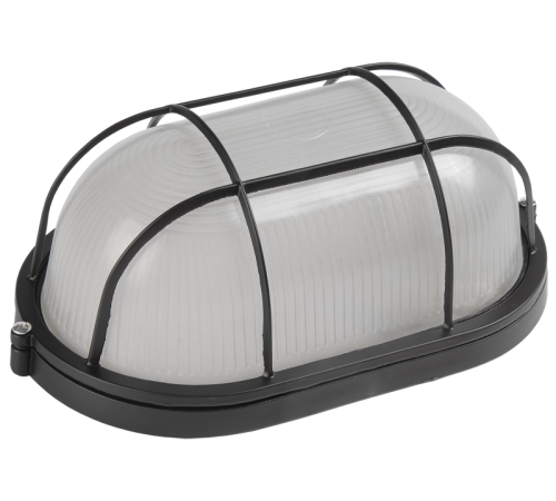 Светильник для ЖКХ НПП 1202 100Вт Е27 IP54 черный/овал с реш.  LNPP0-1202-1-100-K02  IEK