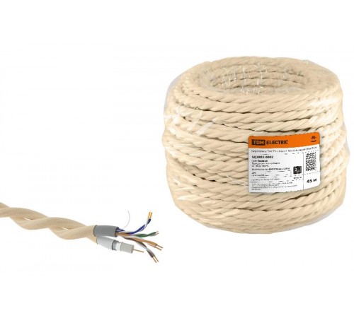 Ретро провод "Эко" TV + Internet витой, бежевый (45м)  SQ2803-0002  TDM