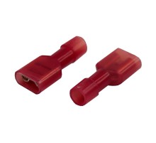 Клемма плоская полностью изолированная гнездо 6.6 мм в нейлоне 0.5-1.5 мм (РПи-м(н) 1.5-(6.3)) красный  08-0613  REXANT