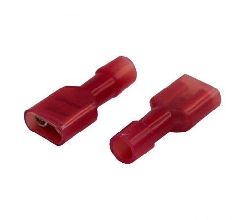 Клемма плоская полностью изолированная гнездо 6.6 мм в нейлоне 0.5-1.5 мм (РПи-м(н) 1.5-(6.3)) красный  08-0613  REXANT