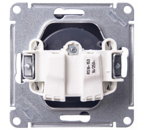 W59 Черный бархат Розетка без заземления без шторок, 16А  RS16-153-6-86  SE