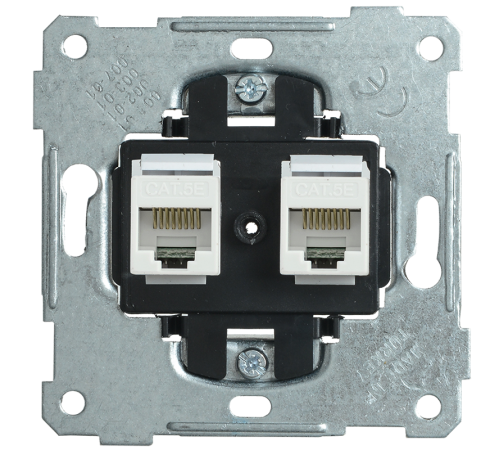 BOLERO Розетка 2-местная компьютерная RJ45 Cat5e РK10-2-Б  EKB12-01  IEK