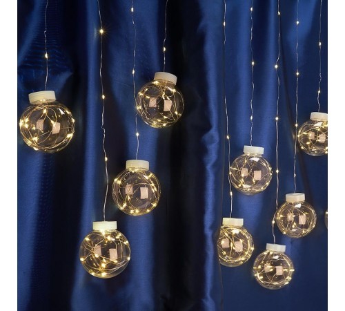 Гирлянда "бахрома с шариками" USB 200 LED 2700K, длина 3*0,8м, IP20, сетевой шнур 2м в комплекте , CL592  41641  FERON