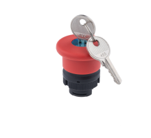 Головка грибовидная возврат ключом, красный, O40 мм, ключ Ronis 455, пласт. MTB2-ES14  43493  ОВЕН