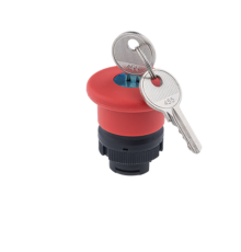 Головка грибовидная возврат ключом, красный, O40 мм, ключ Ronis 455, пласт. MTB2-ES14  43493  ОВЕН