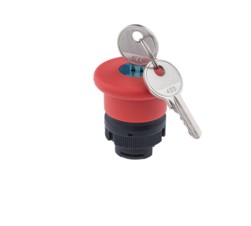 Головка грибовидная возврат ключом, красный, O40 мм, ключ Ronis 455, пласт. MTB2-ES14  43493  ОВЕН