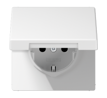Штепсельная розетка SCHUKO 16А / 250В с подпружиненной откидной крышкой, пружинные зажимы; дюропласт; белый; LS990  LS1520KLWW  Jung