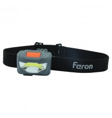 Фонарь налобный светодиодный аккумуляторный 3W 1COB, USB IP44, пластик, TH2301  41680  FERON