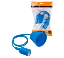Патрон пластиковый Е27 с подвесом 1 м, синий TDM  SQ0335-0066  TDM