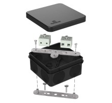 Коробка огнестойкая для о/п двухкомпонентная 60-0210-FR6.0-4 Е15-Е120 RAL9005 80х80х40 (44 шт/кор) черная  60-0210-9005-FR6.0-4  Промрукав