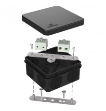 Коробка огнестойкая для о/п двухкомпонентная 60-0210-FR6.0-4 Е15-Е120 RAL9005 80х80х40 (44 шт/кор) черная  60-0210-9005-FR6.0-4  Промрукав