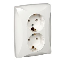 ДУЭТ Белый Розетка 2-ая с/з  WDE000124  Schneider Electric