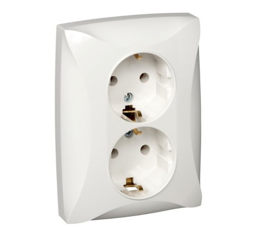 ДУЭТ Белый Розетка 2-ая с/з  WDE000124  Schneider Electric