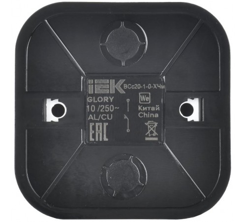 GLORY Выключатель 1-клавишный самовозвратный о/у 10А ВСс20-1-0-ХЧм черный матовый  EVH14-K02M-10  IEK