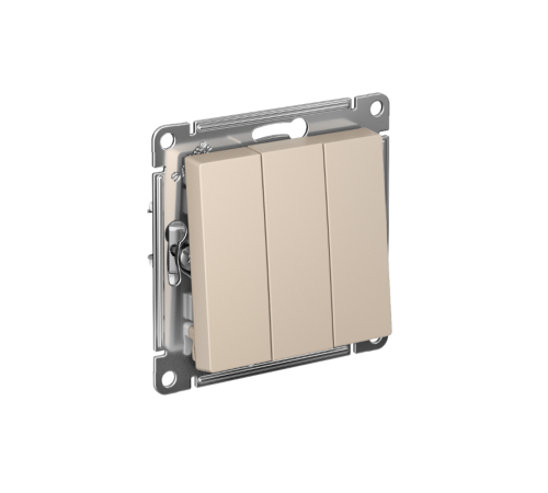 AtlasDesign Песочный Выключатель 3-клавишный, сх.1+1+1, 10АХ, механизм  ATN001231  SE