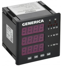 Мультиметр цифровой щитовой трехфазный DO RS-485 96х96мм LED  IDM21-5-3-3-LED-G  GENERICA