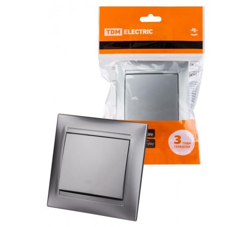 Перекрестный выключатель 1-кл. 10А серебр. металлик "Лама"  SQ1815-0236  TDM