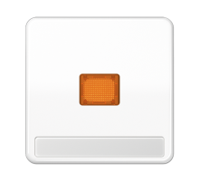 Клавиша с оранжевым окошком для выключателя с подсветкой и полем для надписи; белая  CD590NAKOWW  Jung
