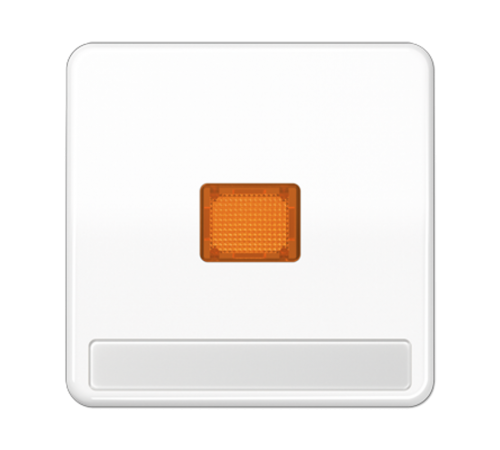 Клавиша с оранжевым окошком для выключателя с подсветкой и полем для надписи; белая  CD590NAKOWW  Jung