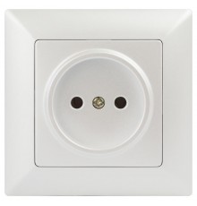 Розетка Intro Solo 4-201-06 без заземления 2P, 16А-250В, IP20, СУ, перламутр  Б0053646  Intro