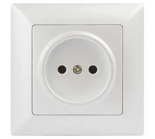 Розетка Intro Solo 4-201-06 без заземления 2P, 16А-250В, IP20, СУ, перламутр  Б0053646  Intro