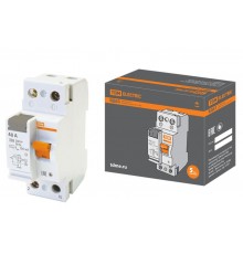 Выключатель дифференциальный (УЗО) ВД63 2Р 40А 100мА (электронное)  SQ0220-0019  TDM