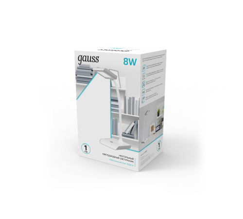 Светильник настольный GTL101 8W 550lm 4000K 220-240V белый с серым LED 1/20  GT1011  Gauss