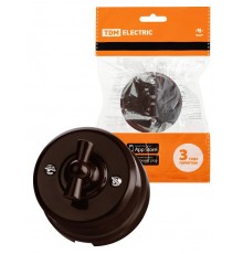 Выключатель поворотный проходной с ручкой (бантик) 10А коричневый "Виви"  SQ1820-1405  TDM