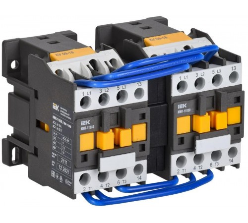 Контактор КМИ-11830 реверс 18А 400В/АС3 2НО  KKM13-018-400-20-1  IEK