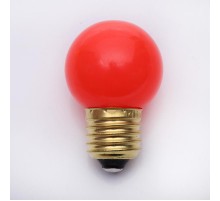Лампы cветодиодные ERARL45-E27 LED Р45-1W-E27 (диод. шар, красн., 4SMD, 1W, E27, для белт-лайт) (10/100/6000)  Б0049575  ЭРА