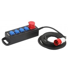 Удлинитель силовой IND380-U-5e-5x2,5-10m-IP44 380В на каучуковой колодке 5 розеток 1xCEE 5P/4xSCHUKO 10м КГ 5x2,5  Б0057316  ЭРА