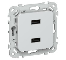 FLITE Розетка USB A+A 2,1А РЮ-2-ФлЖ жемчуг  FI-U21-D31-K36  IEK