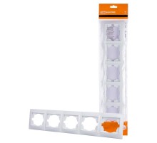 Рамка 5-ти постовая горизонтальная белая "Лама"  SQ1815-0037  TDM